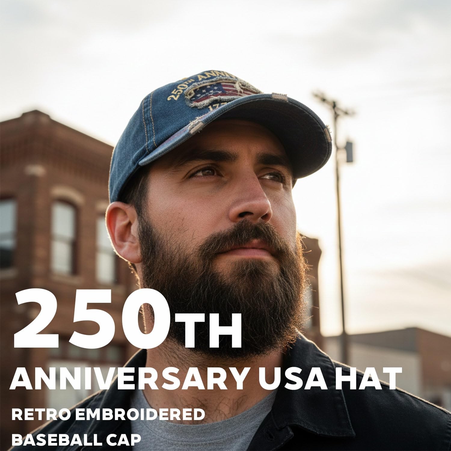 250 Anniversary USA Hat - Retro Embroidered America 250 Hat, Patriotic Adjust... gallery