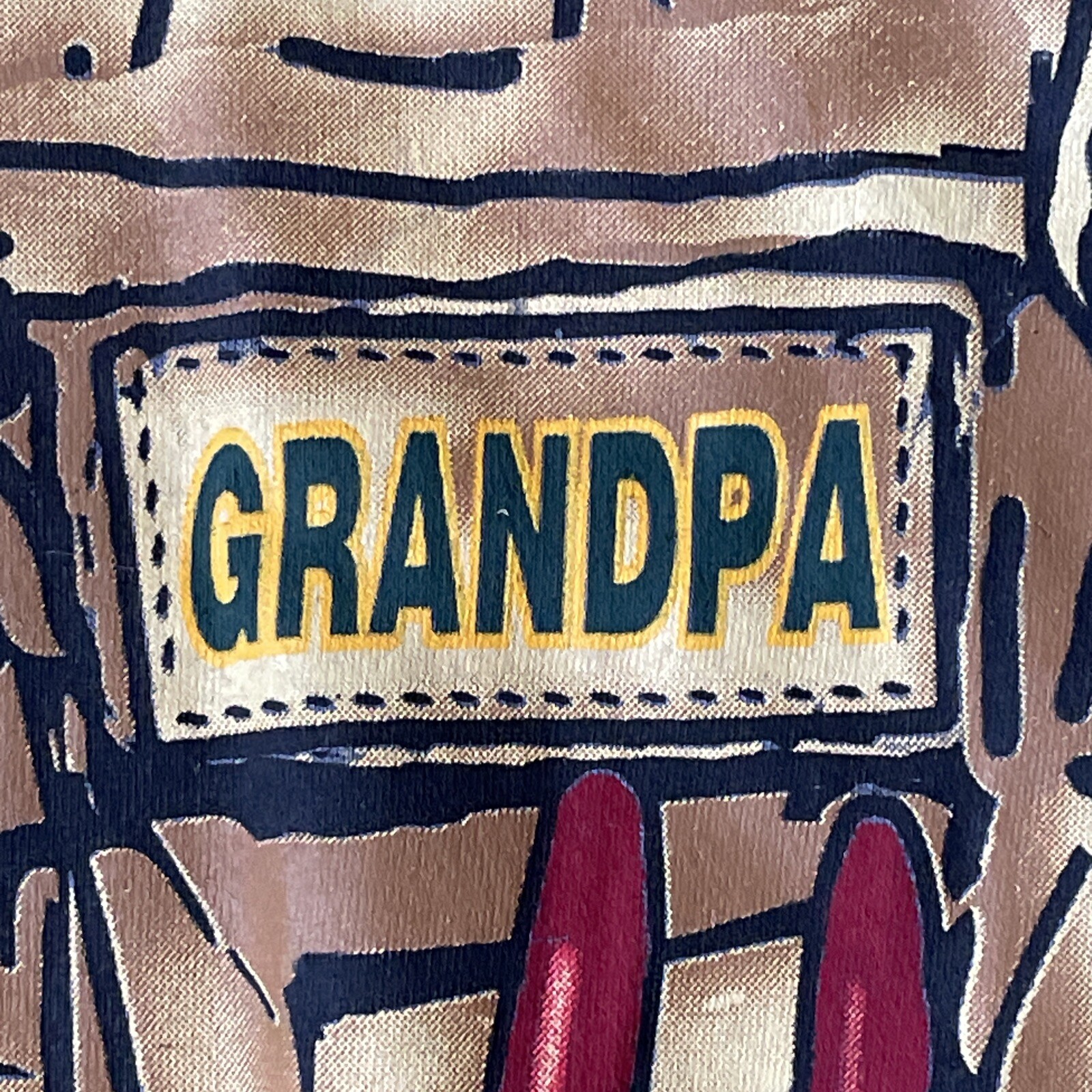 Vtg TSI Mens Large Blue Graphic Print T-Shirt Grandpa Worlds Greatest Fisherman gallery