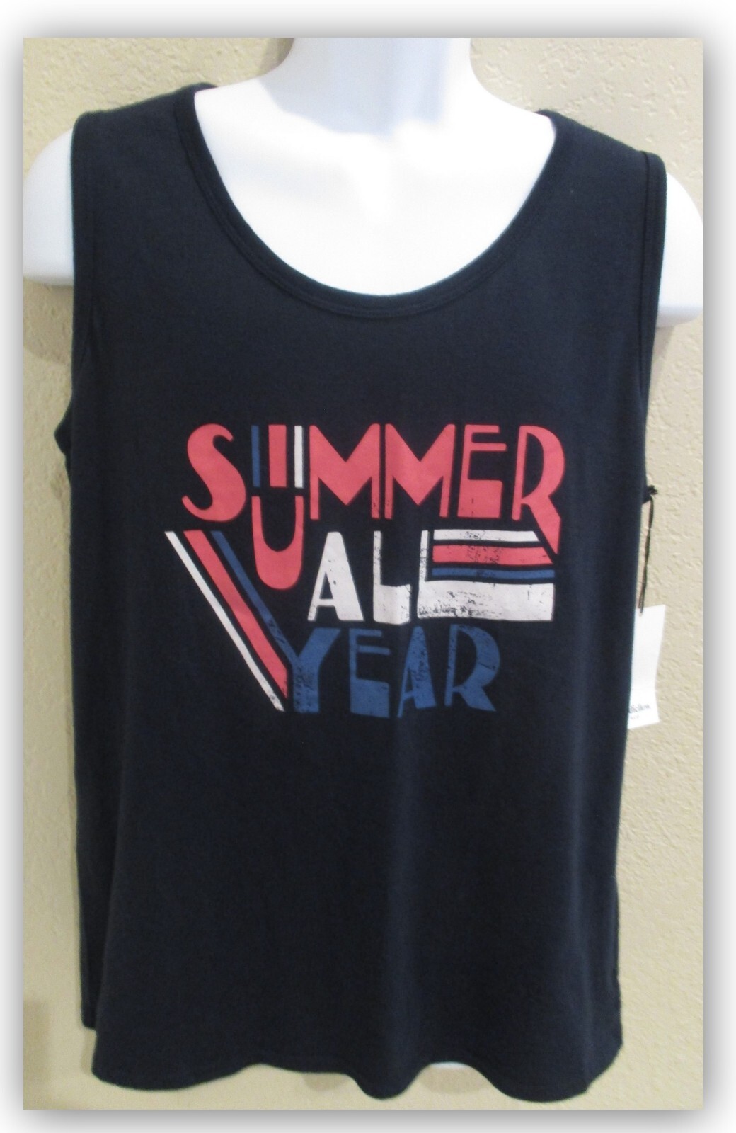 tank top Dark Blue "Summer all Year" Soft Goodfellow Cotton Blend S M L XL XXL gallery