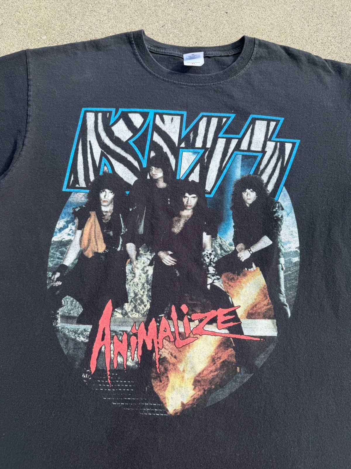 Vintage 90s 00s Kiss Anamialize Band Tour Music Promo T-Shirt Size XL Anvil gallery