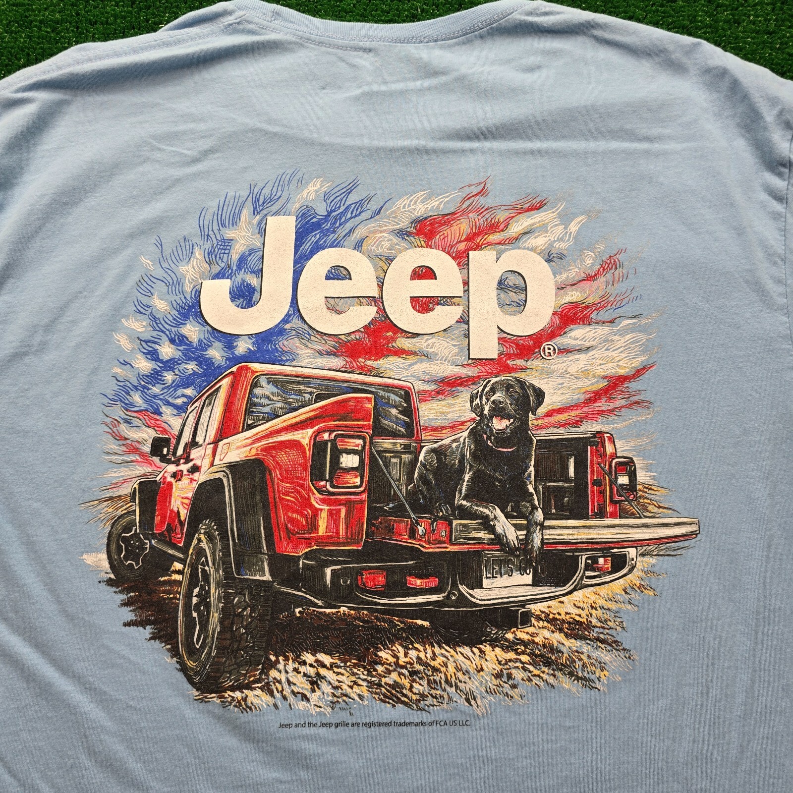Jeep Tshirt Mens XL Blue Short Sleeve Gladiator Labrador Dog Graphic Outdoor gallery