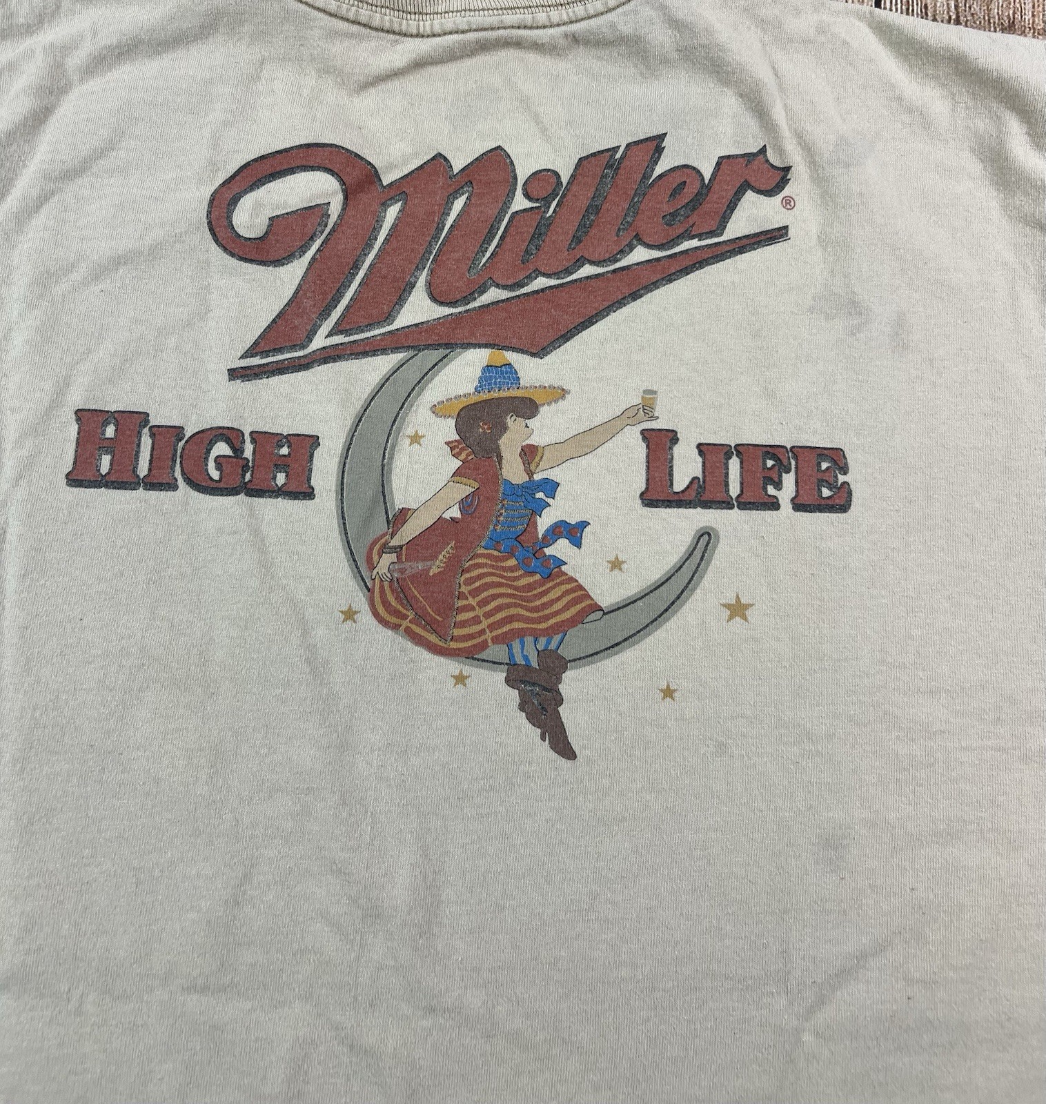 Tee Luv Miller High Life Tan T Shirt Size Large gallery
