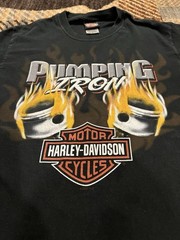 🔥VINTAGE HARLEY DAVIDSON MOTORCYCLES T-SHIRT SMALL PUMPING IRON USA MADE