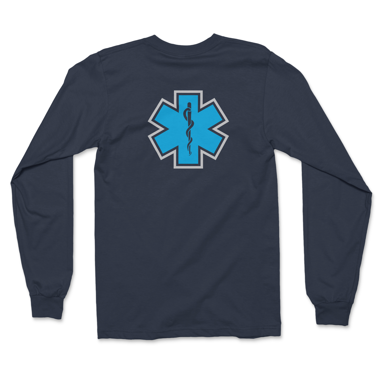 EMS EMT Paramedic Silver Reflective Long Sleeve Emergency Medical Navy Blue gallery