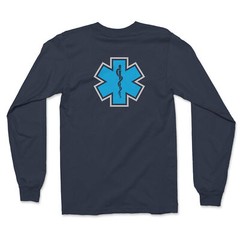 EMS EMT Paramedic Silver Reflective Long Sleeve Emergency Medical Navy Blue