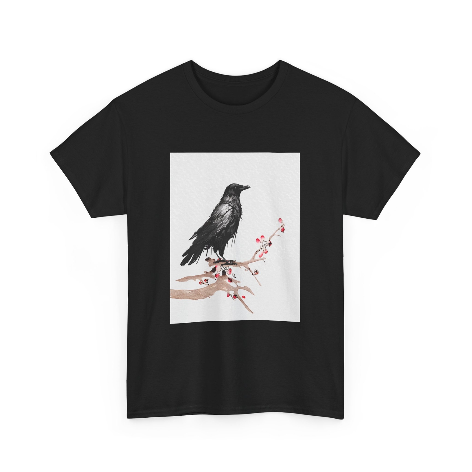 Crow Japanese Art Shirt, Japanese Art Lovers Tee, Kyosai Woodblock Shirt gallery