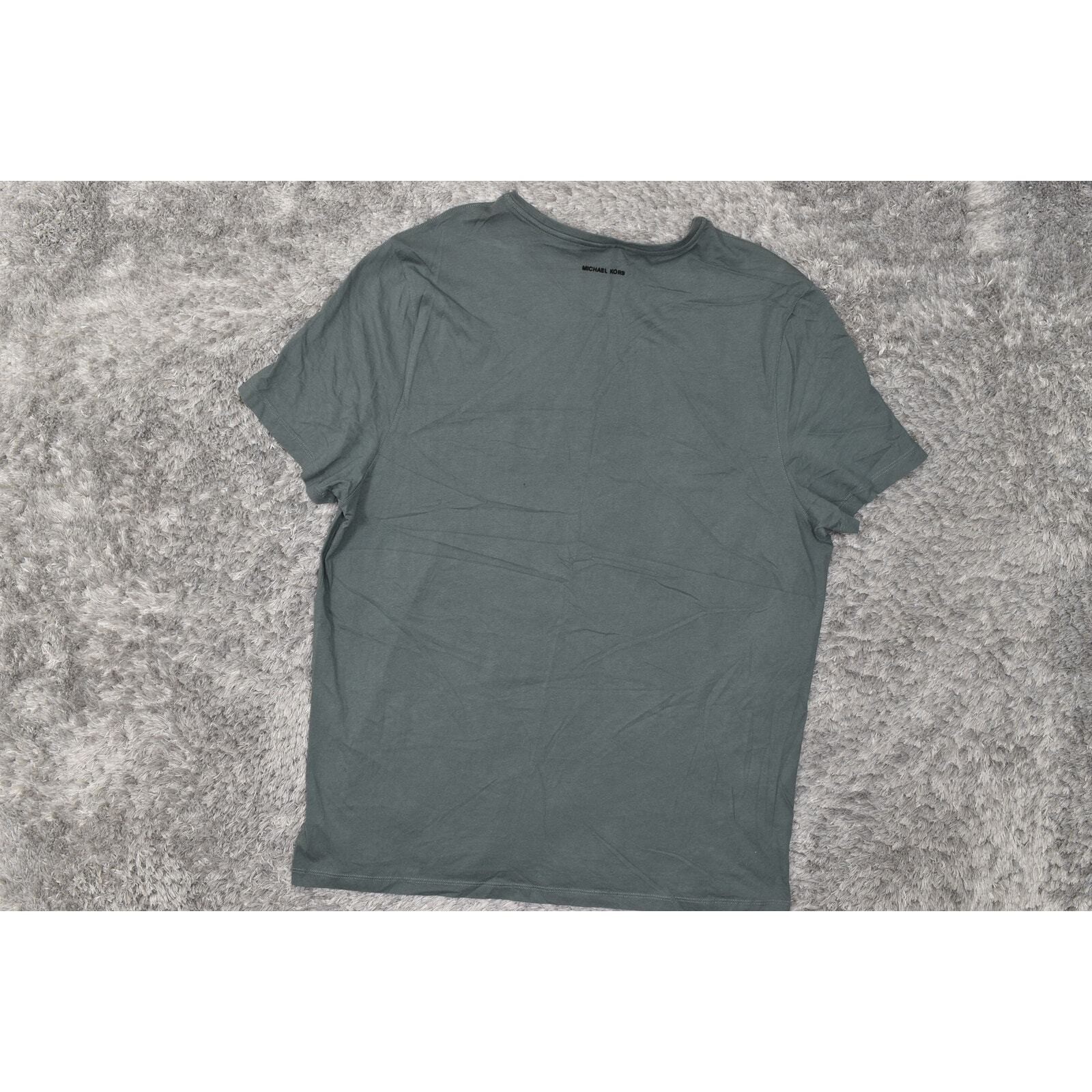 Michael Kors Men's Gray Cotton T-Shirt 2XL Crew Neck Short Sleeve Solid gallery