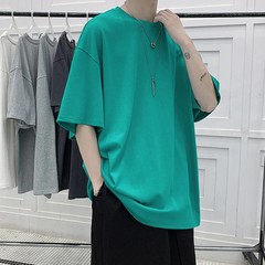 Oversized Summer Short Sleeve Men’s T Shirt New Fashion Solid Loose O-Neck T.