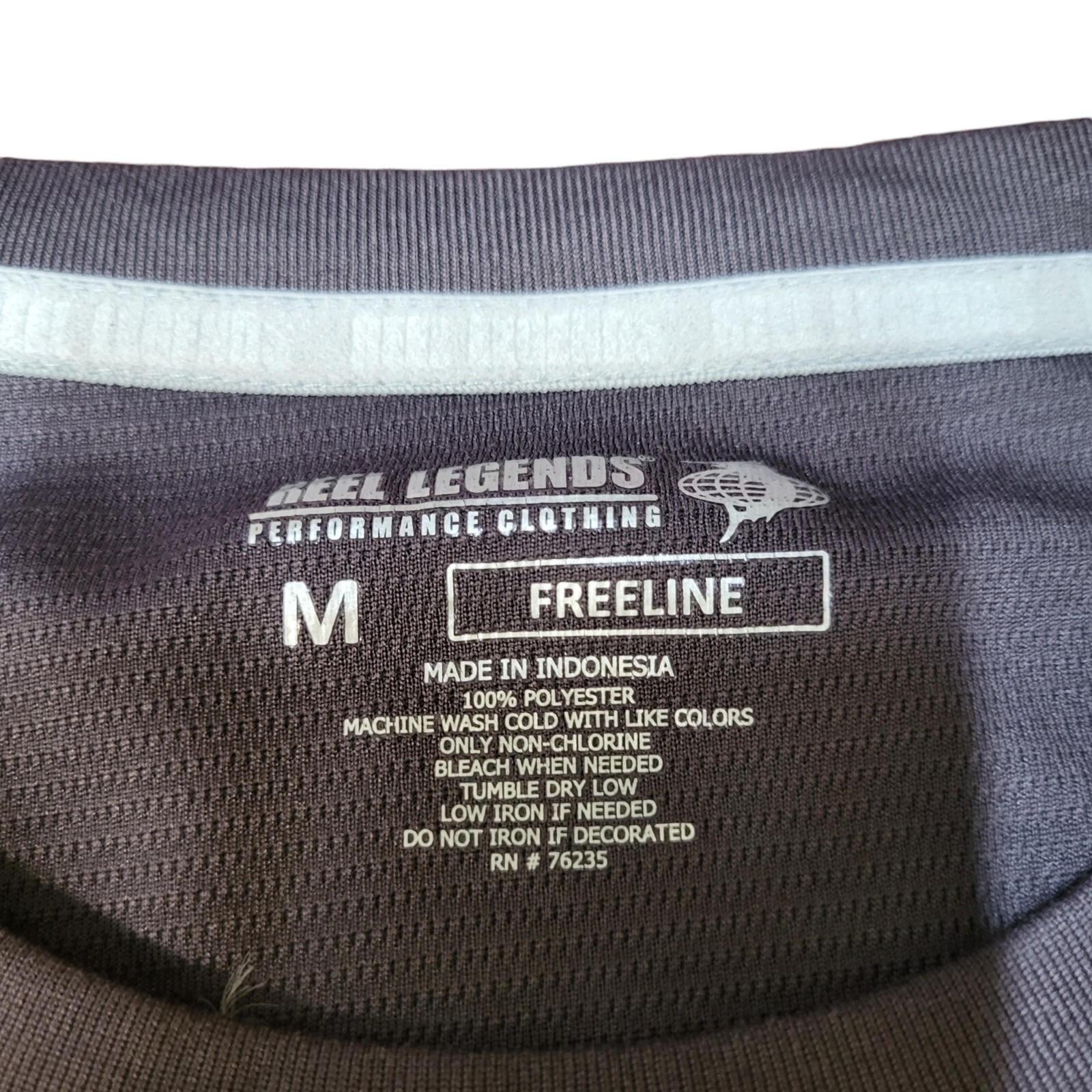 Reel Legends Mens Fishing Shirt Gray M Performance UPF30 Quick Dry Sunscreen gallery