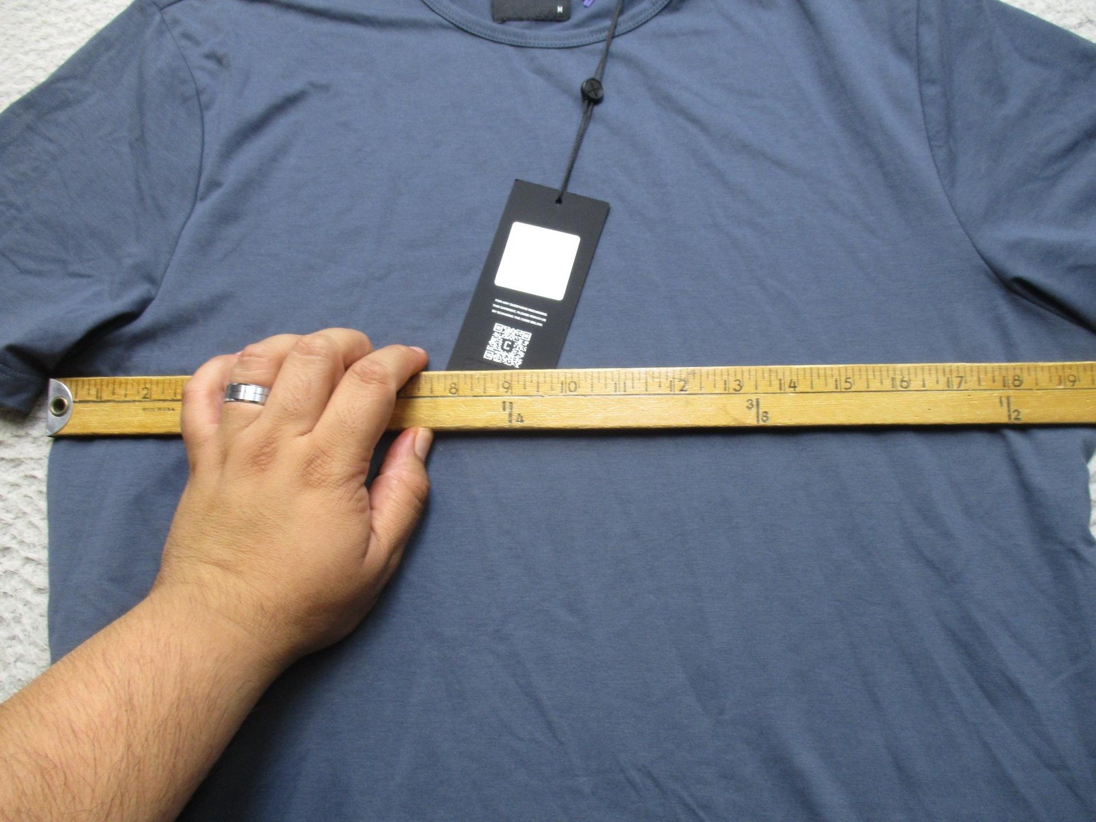 Cuts Shirt Mens M Blue Atlantic AO Curve-Hem PYCA Pro Stretch Short Sleeve Tee gallery