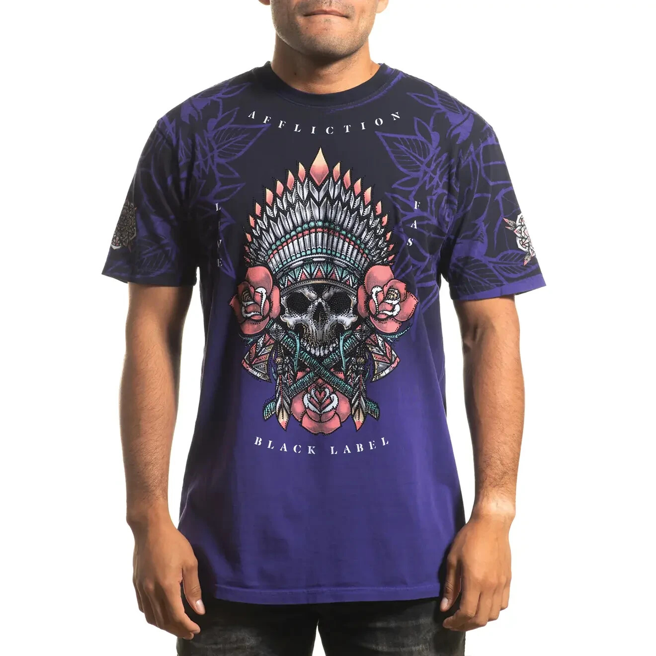 Affliction Black Label Men's “THUNDER SKY” Premium S/Sleeve Shirt; SMALL NWT gallery