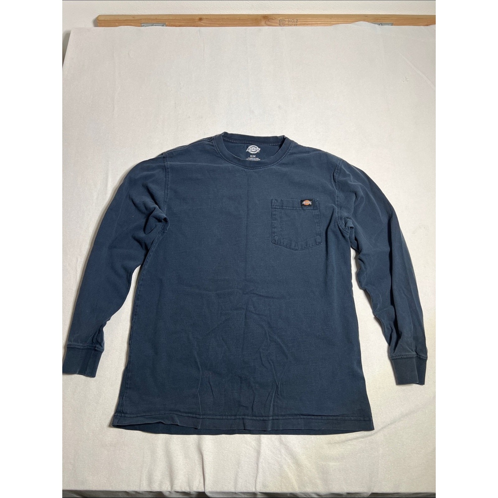 Dickies Navy Long-Sleeve Pocket Tee – Crewneck Work Shirt