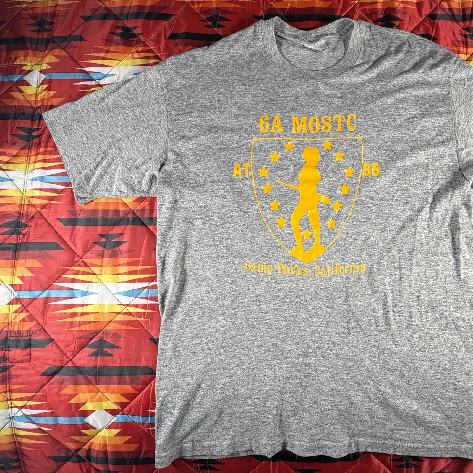Vintage 80s 6A MOSTC California Military Graphic T-Shirt USA Stedman Gray XL gallery