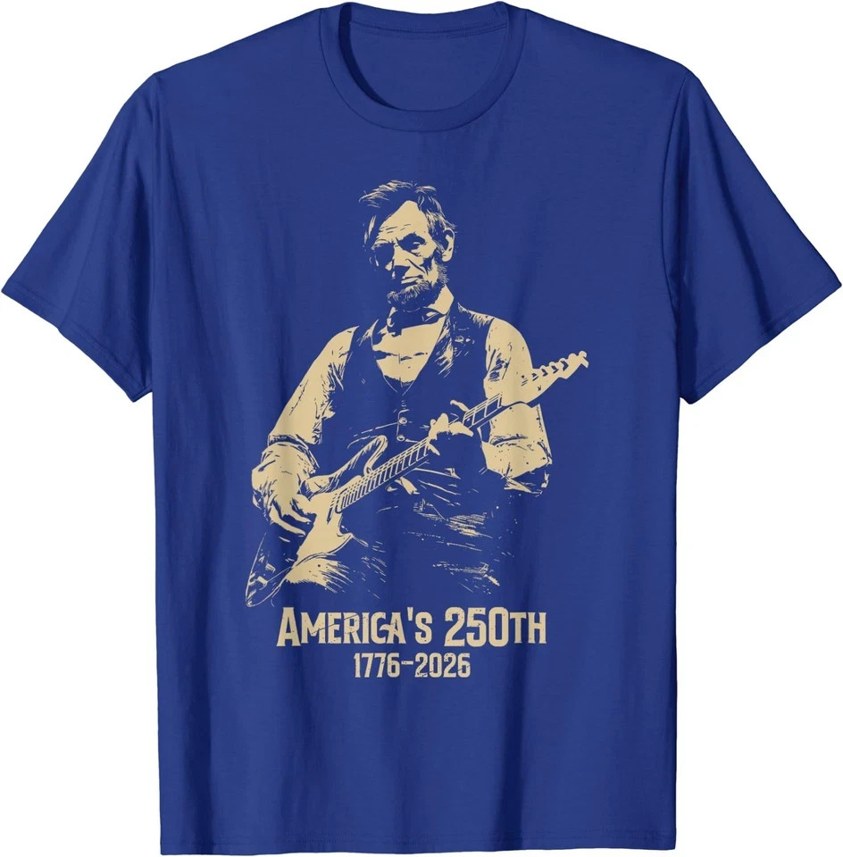 Abraham Lincoln Playing Guitar 4th July 250th Anniversary T-Shirt gallery