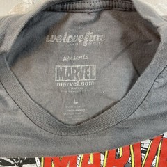 Marvel Comic Classic Character Collage Charcoal Grey T Shirt Sz L Graphic Modern