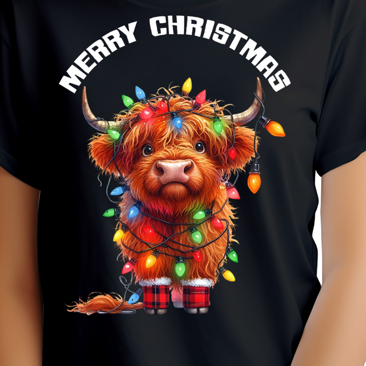 Christmas Cow T-Shirt - Women's Festive Graphic Tee - Cute Holiday Apparel gallery