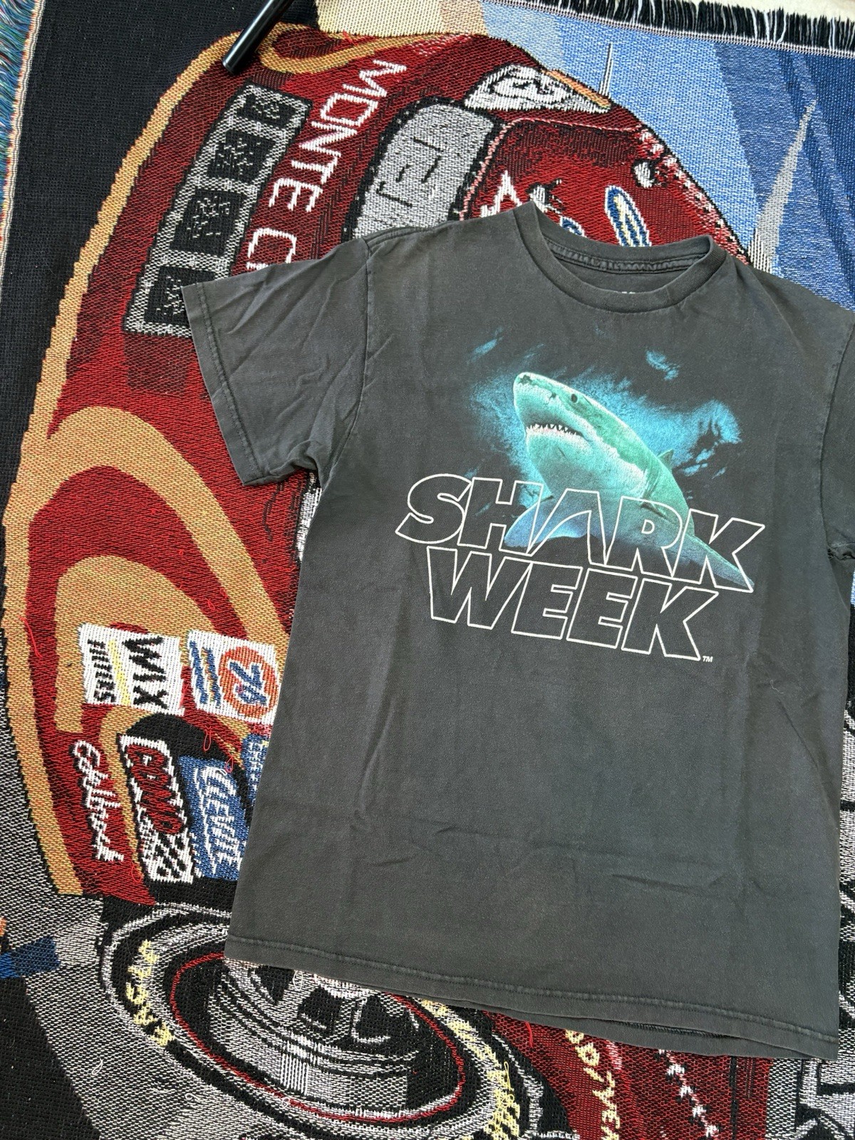 Discovery Channel Shark Week Shirt Black Men Medium Great White Shark 2011 gallery