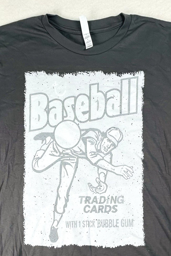 Retro Topps Baseball Trading Cards Distressed Cotton Gray T-Shirt Unisex Large gallery