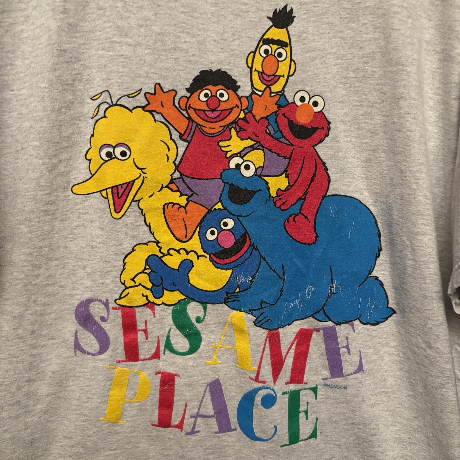 Vintage Sesame Place Sesame Street 90s Adult Men’s XL Grey Cotton T-Shirt gallery