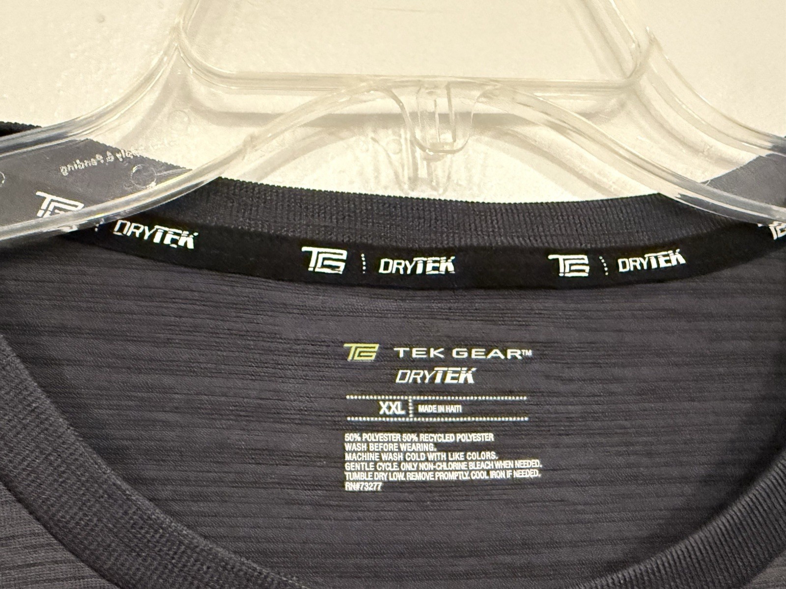 Tek Gear Men's Dry Tek Tank Size 2XL Micro Striped Charcoal Gray Polyester Knit gallery