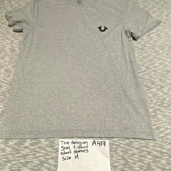 True Religion gray t-shirt short sleeves Size M. SKU-A417 #denim