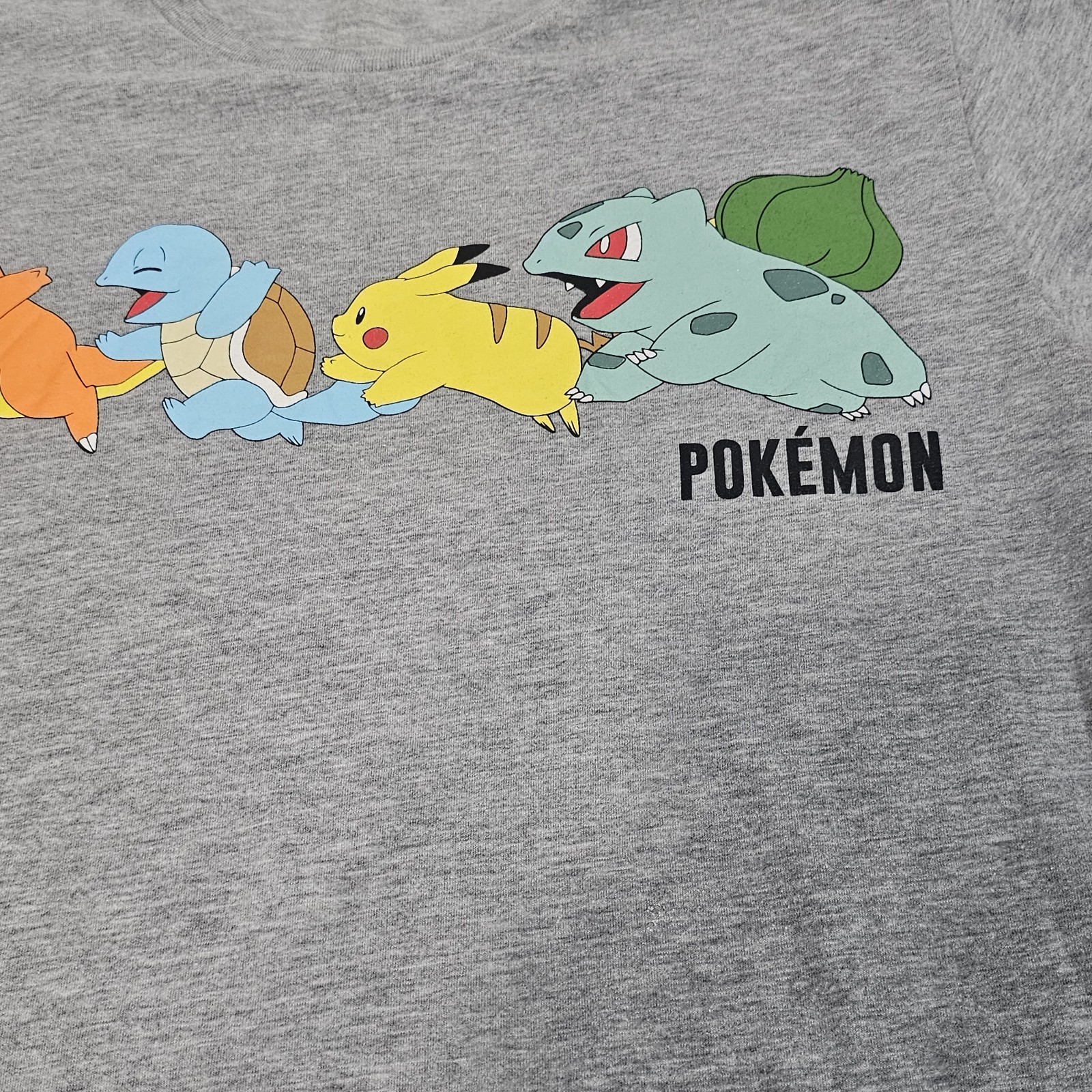 Pokémon T-Shirt Adults L Gray Graphic Pikachu Charmander Print See Measurements gallery