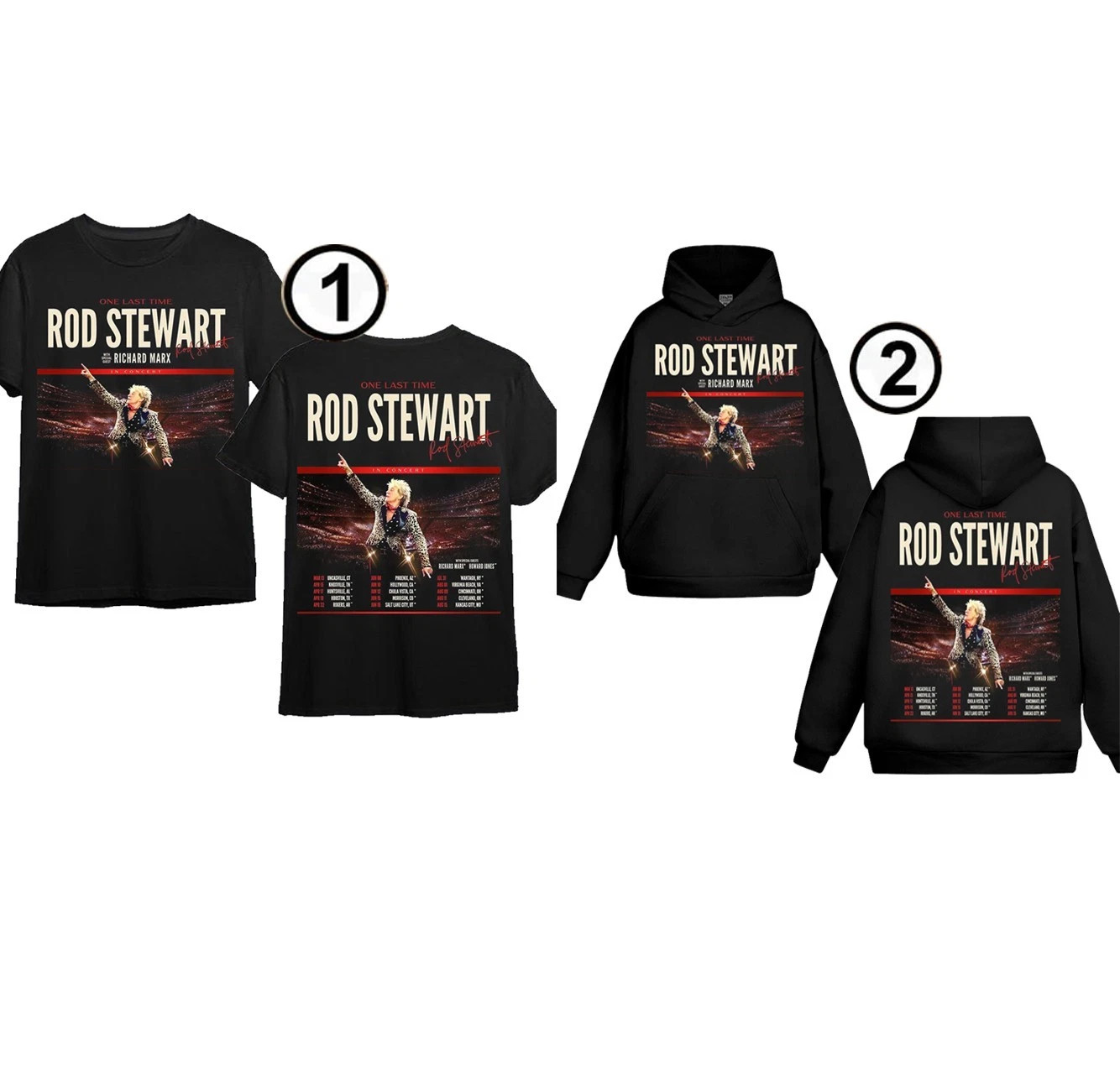 Rod Stewart One Last Time Tour 2026 Hoodie or T-Shirt