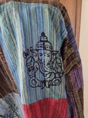 SHOPOHOLIC Patchwork Colorful Cotton Shirt XXL hand painted hippie inspired mens