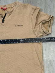Guess Button Tee Shirt Mens Size M Beige Short Sleeve Casual Classic