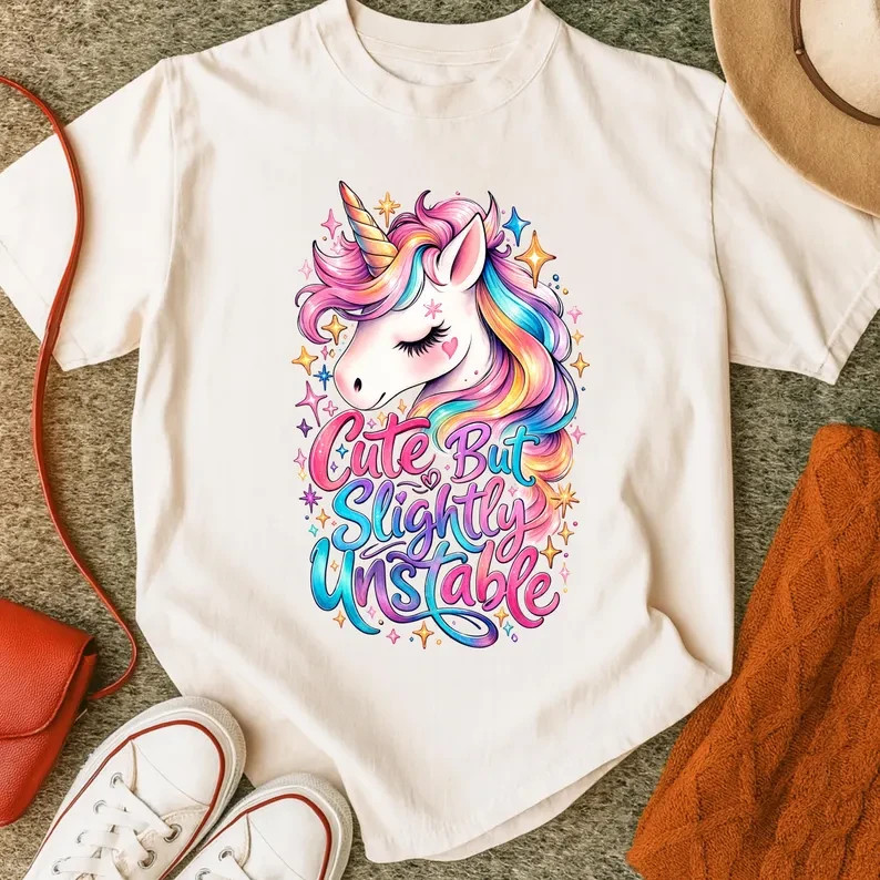 Cute But Slightly Unstable Unicorn Shirt, Funny Unicorn Tee gallery