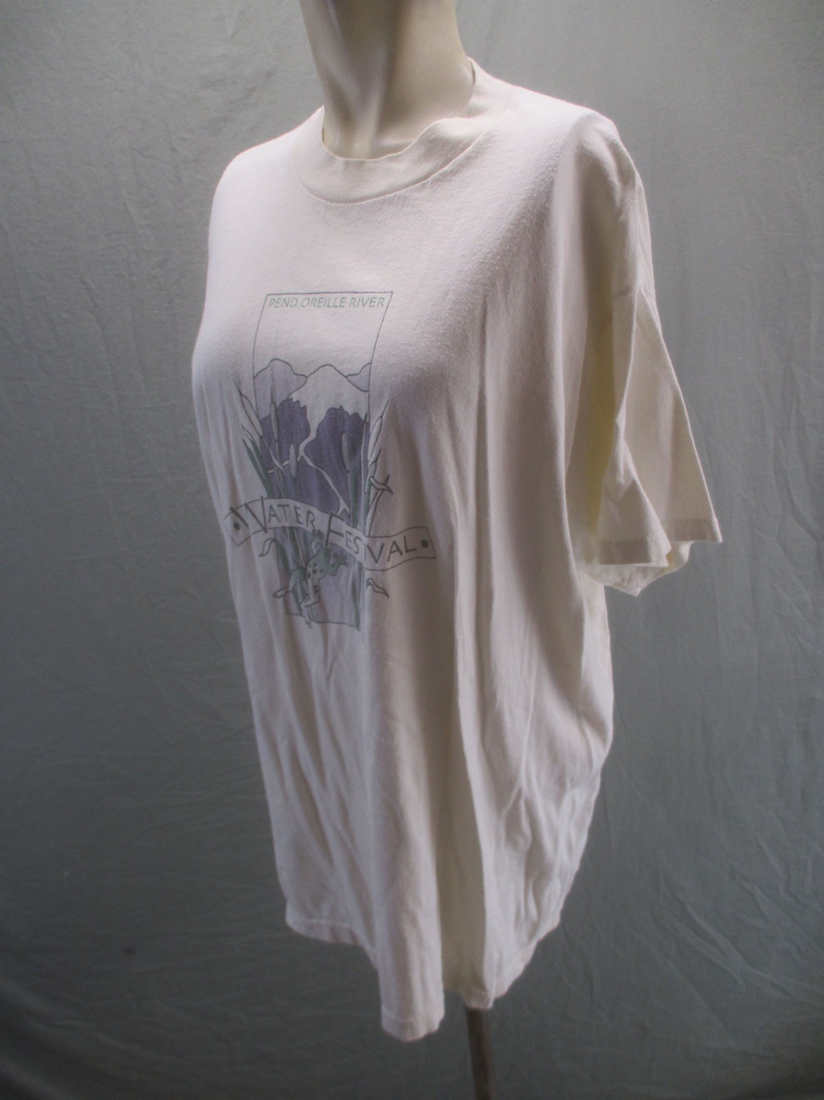 Tultex Size XL Mens VintageWhite Print 100%Cotton Short Sleeve Casual TShirt 803 gallery