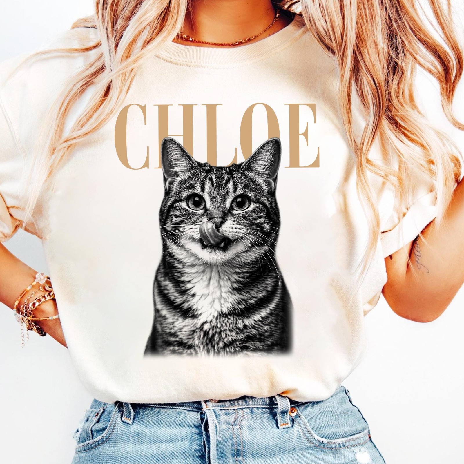 Personalized Dog Photo Shirt Custom Pet Face Vintage Style Dog Mom Gift gallery