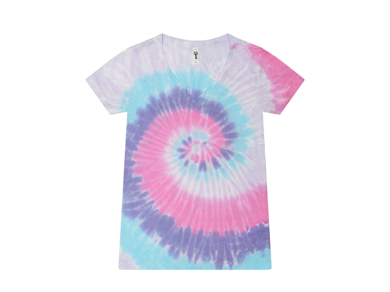 Multi-Color V-Neck Tie Dye T-Shirts Adults Short Sleeve Cotton Colortone gallery