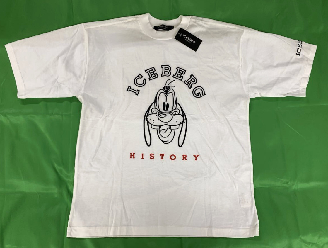 Iceberg HISTORY Vintage GOOFY White T-Shirt Men's Unused with Tag From Japan gallery