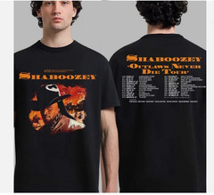 Shaboozey Outlaws Never Die Tour 2026 T-Shirt North America Dates 2 Sided Tee