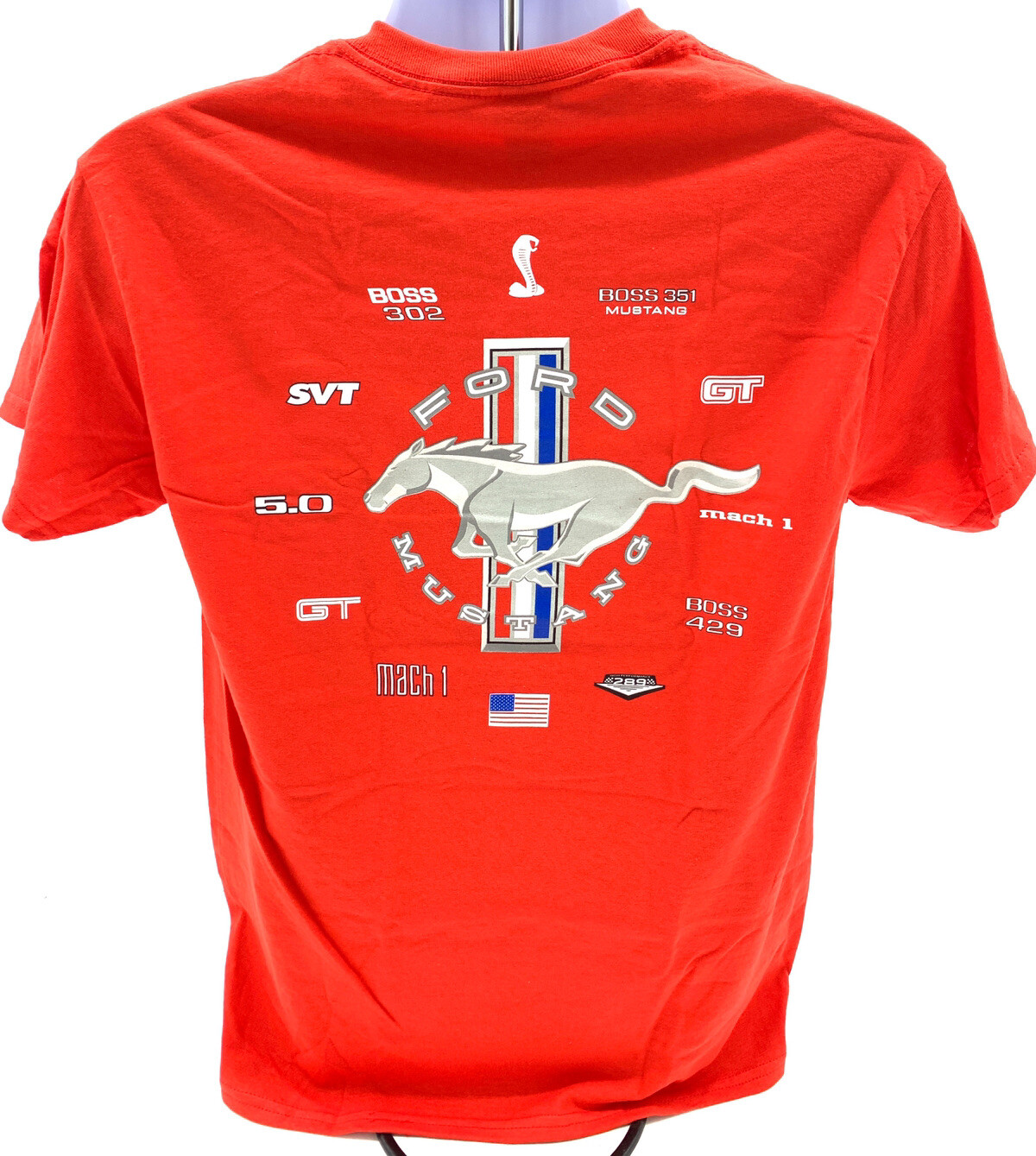 Ford Mustang T-Shirt - Red w/ Running Pony Since 1964 & Multiple Logos On Back gallery
