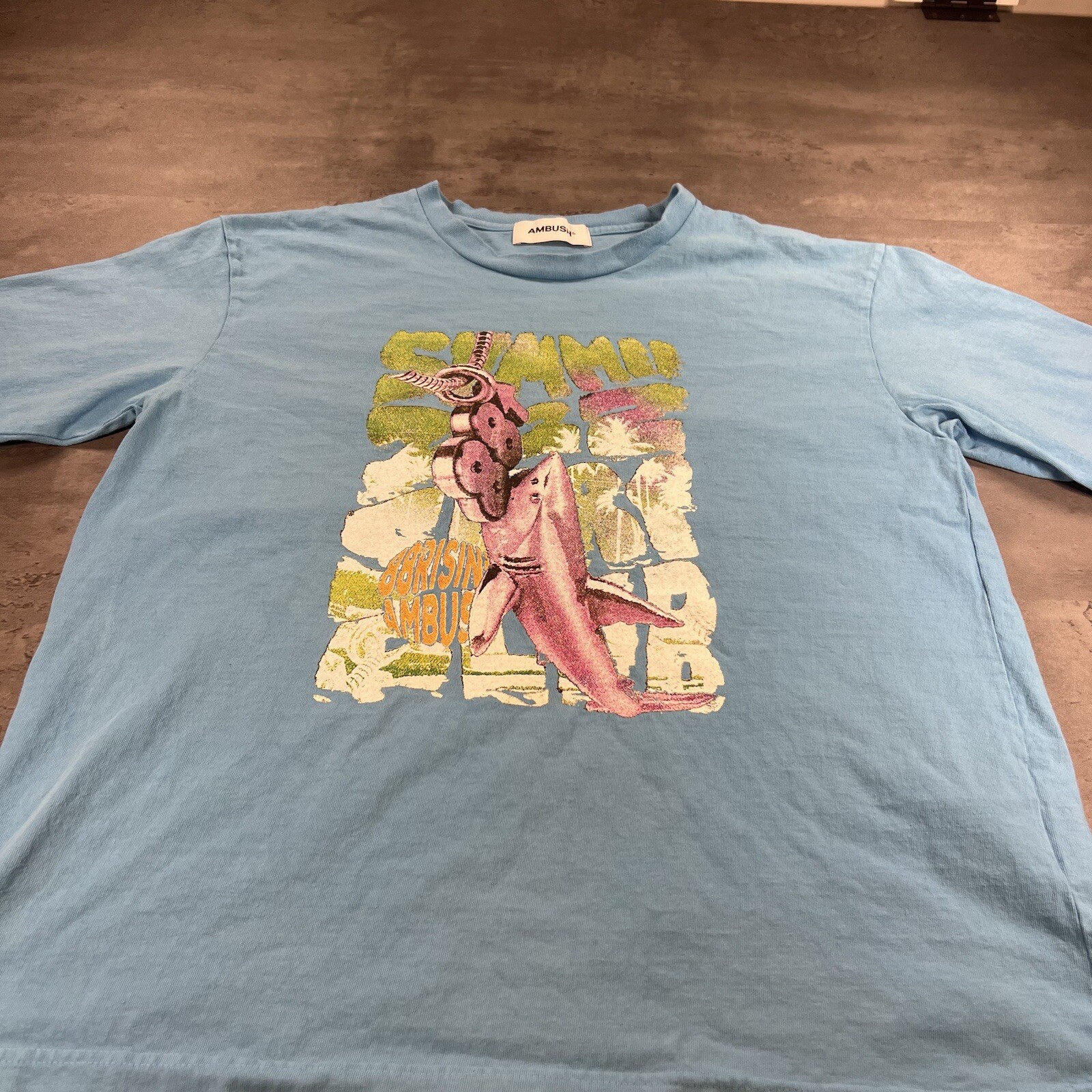 AMBUSH 88Rising Shirt Adult Medium Baby Blue Shark Summer 2022 Joji Niki Music gallery