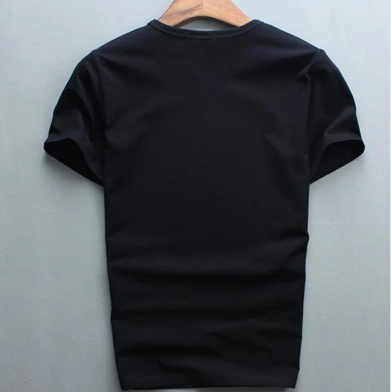 New Fashion Rhinestones Bear Short Sleeve Luxury Men Black White T-Shirt gallery