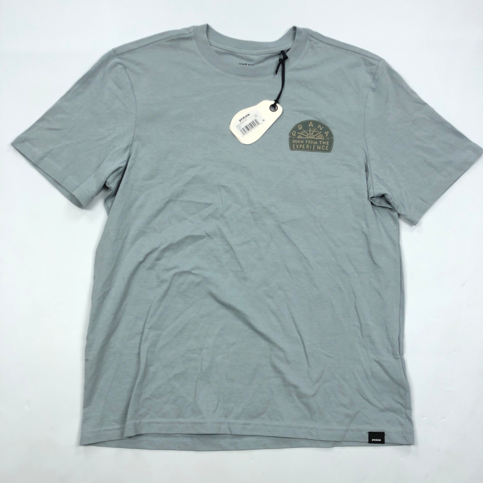 Prana Solar Arch Tee Mens Small Quarry Blue Organic Cotton Graphic T-Shirt NEW