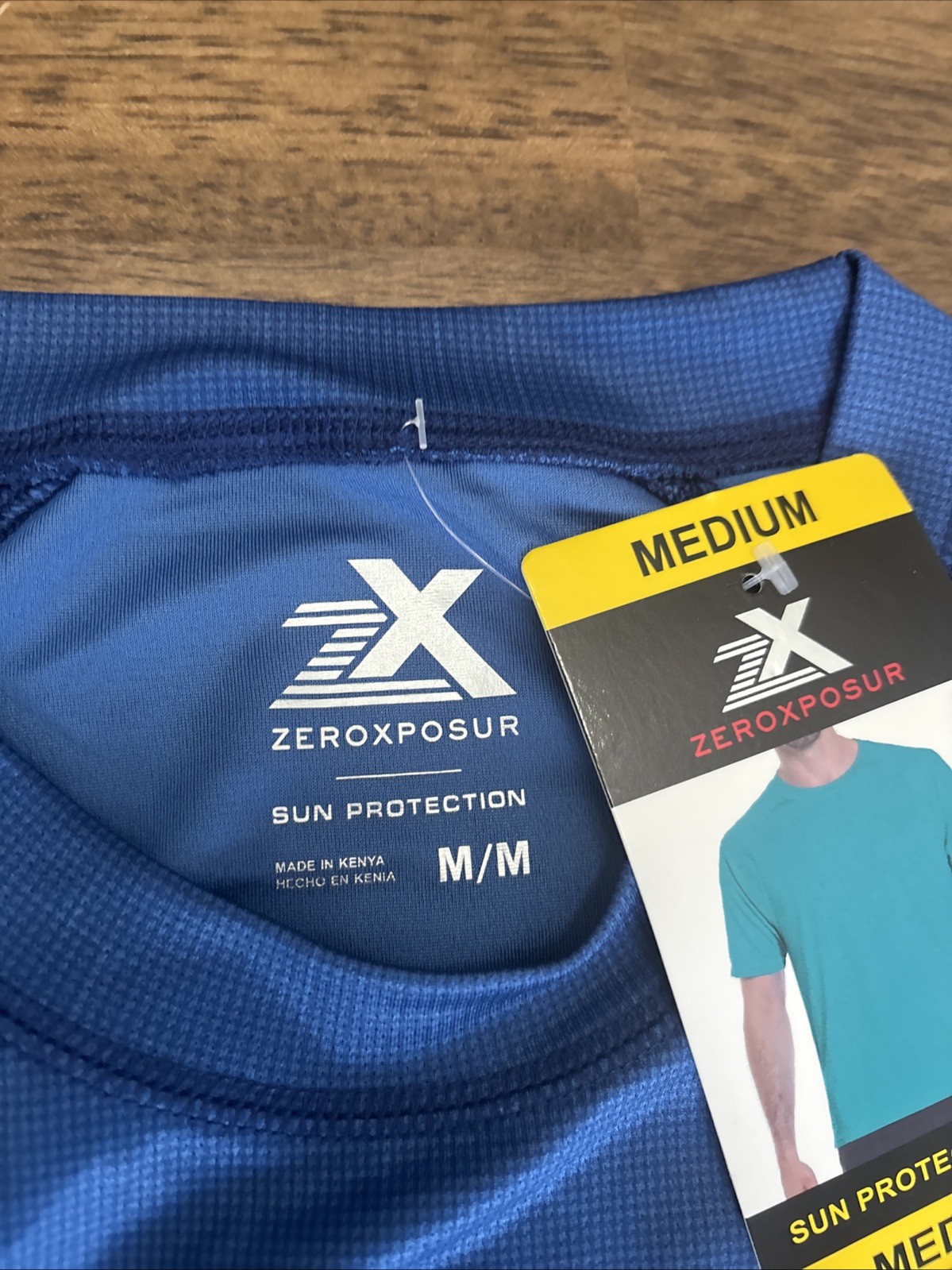 ZeroXposur Men's Medium Quick-Dry UPF 50+ Sun Protection Tee Blue NWT NEW gallery