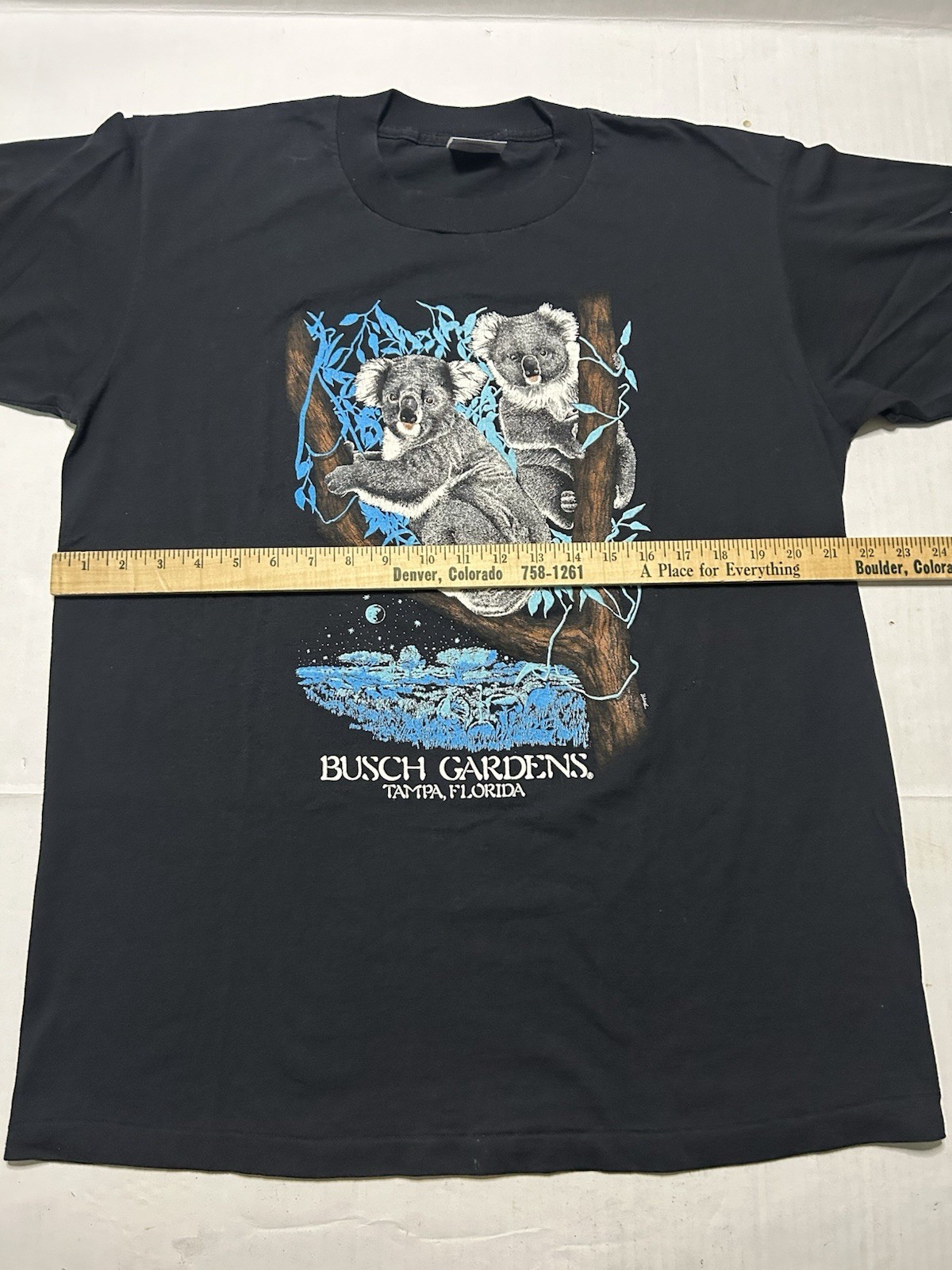 Oneida 90s Busch Gardens Tampa Florida Koala Nature Graphic Black Shirt Size XL gallery