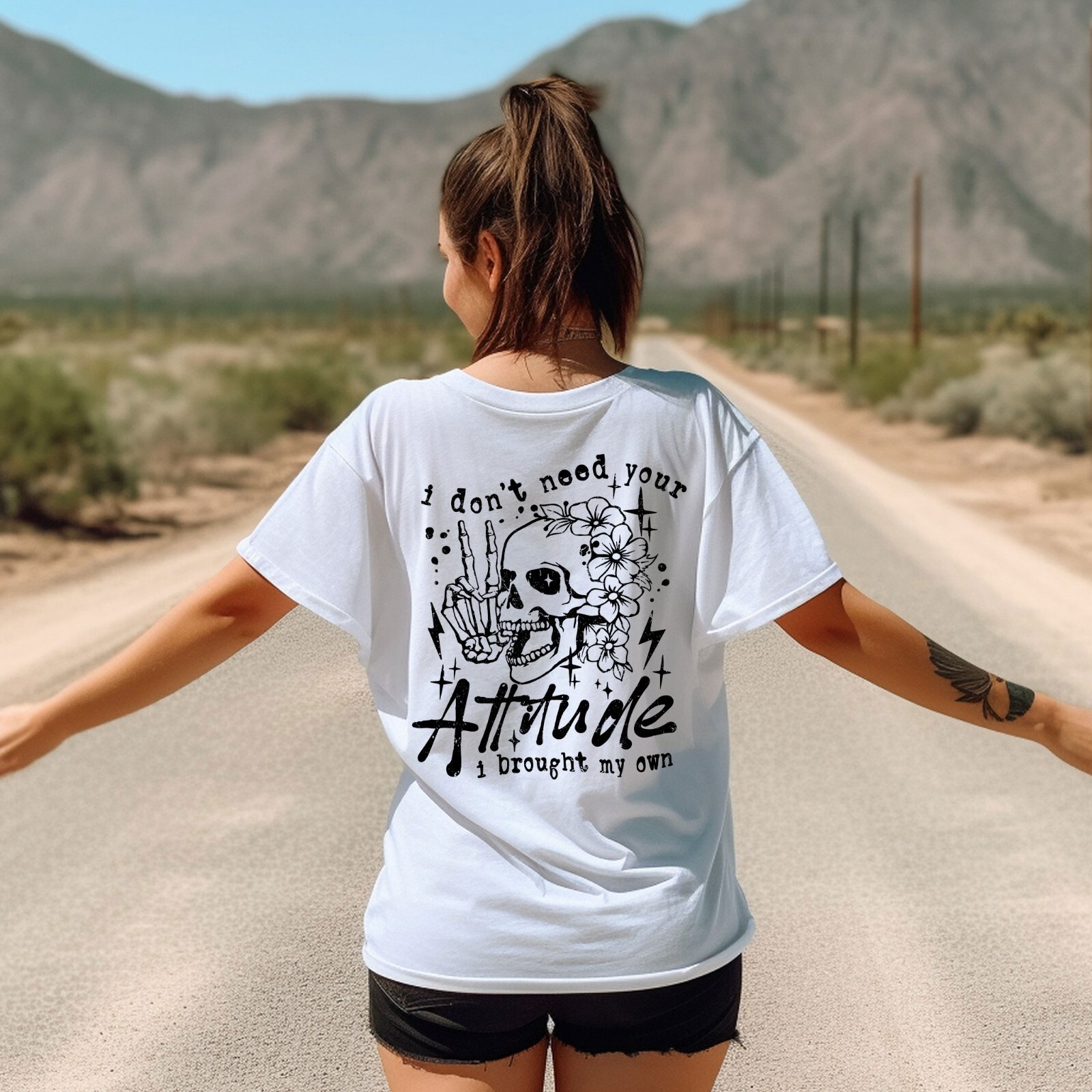 Oversize Shirt, I don't need your attitude T-Shirt, Positive Vibes Tee gallery