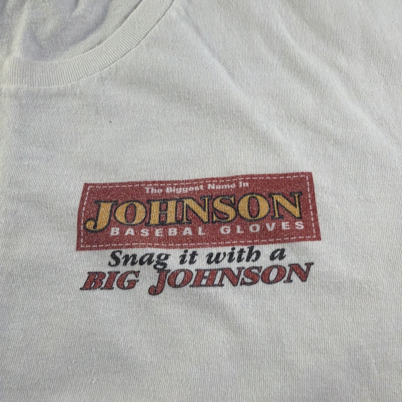 Vintage Big Johnson Baseball Gloves Shirt Funny Humor 90s Collectible USA Made gallery