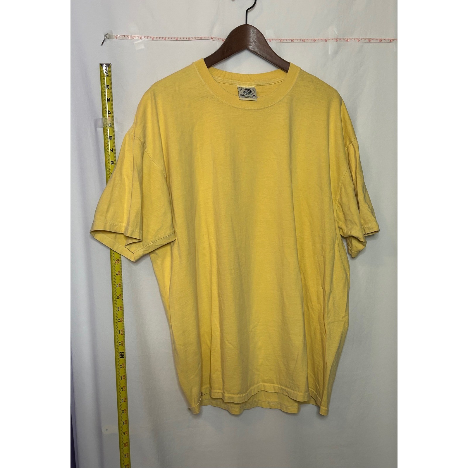 Anvil Authentic Element Garment Washed T Shirt Mens XL Yellow Cotton Pre Shrunk gallery