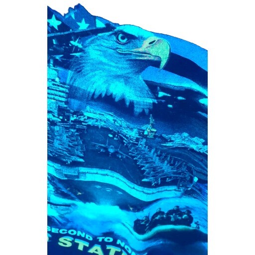 US NAVY SLEEVELESS 4X TSHIRT NAVY BLUE GRAPHIC Second To None Rare SIZE 4XXXX