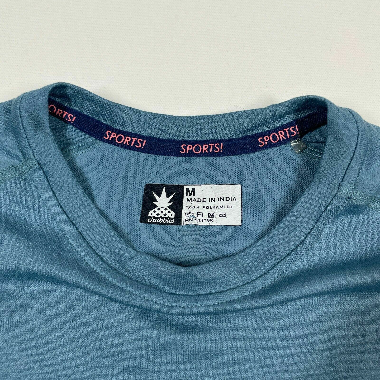 Chubbies T-Shirt Blue Short Sleeve Polyamide Rear Pineapple Logo Adult Medium gallery