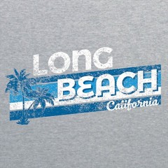 Long Beach Retro Resort – Vacation Holiday Summer T Shirt – Grey