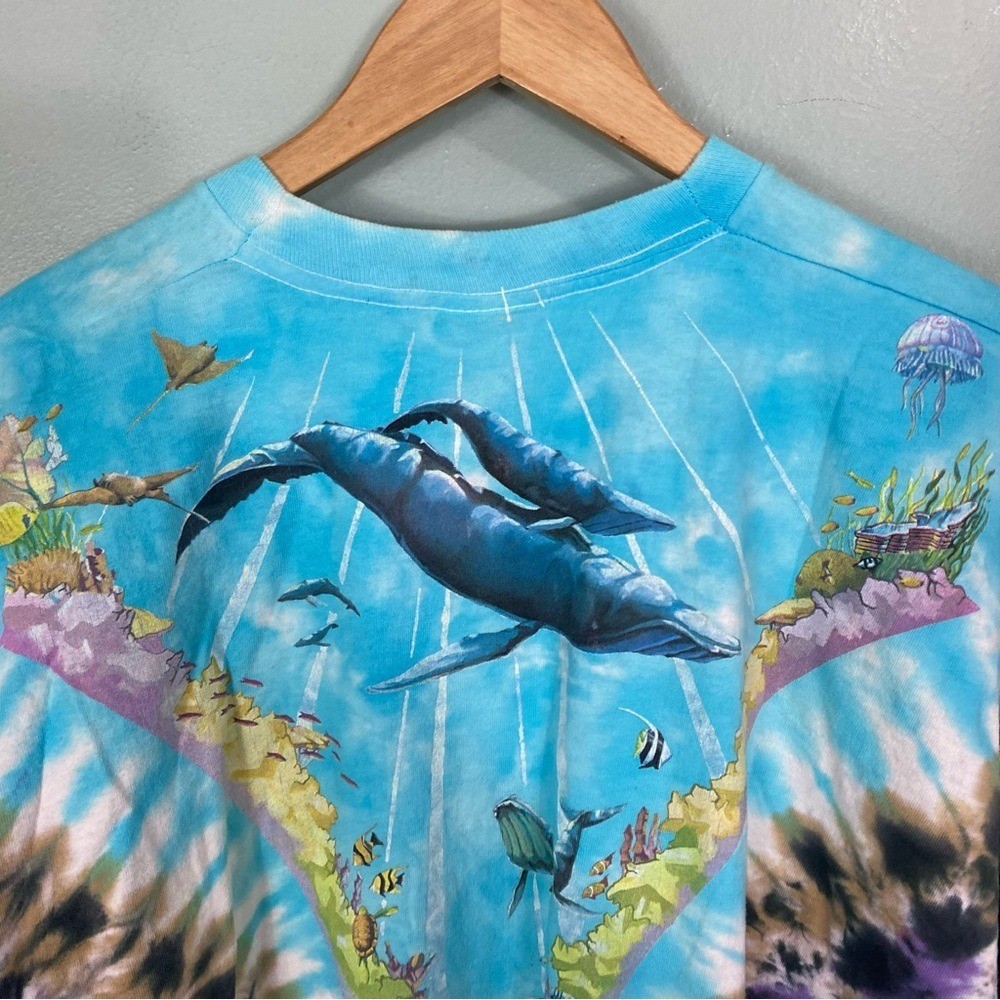 Liquid Blue VTG Aquatic Underwater Dolphins Coral Reef Ocean AOP XL T Shirt Tee gallery