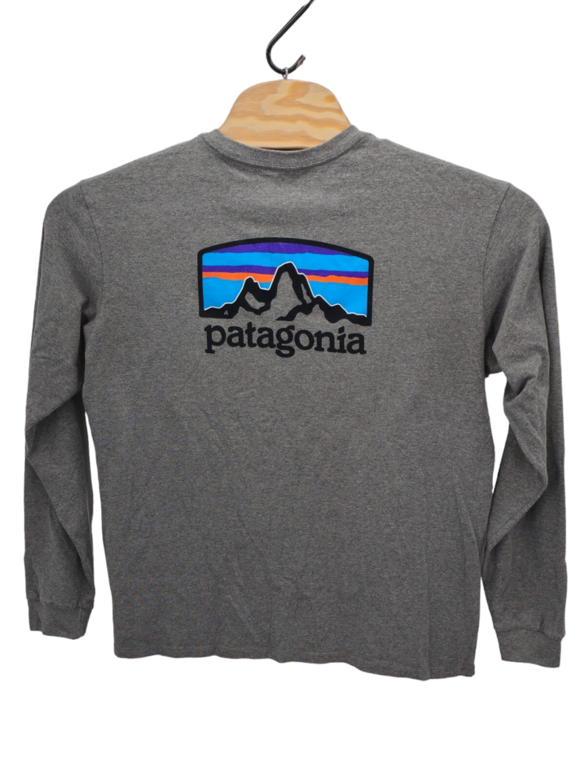 Patagonia P-6 Logo Responsibili-Tee Shirt Mens Medium Gray Long Sleeve Fitz Roy gallery