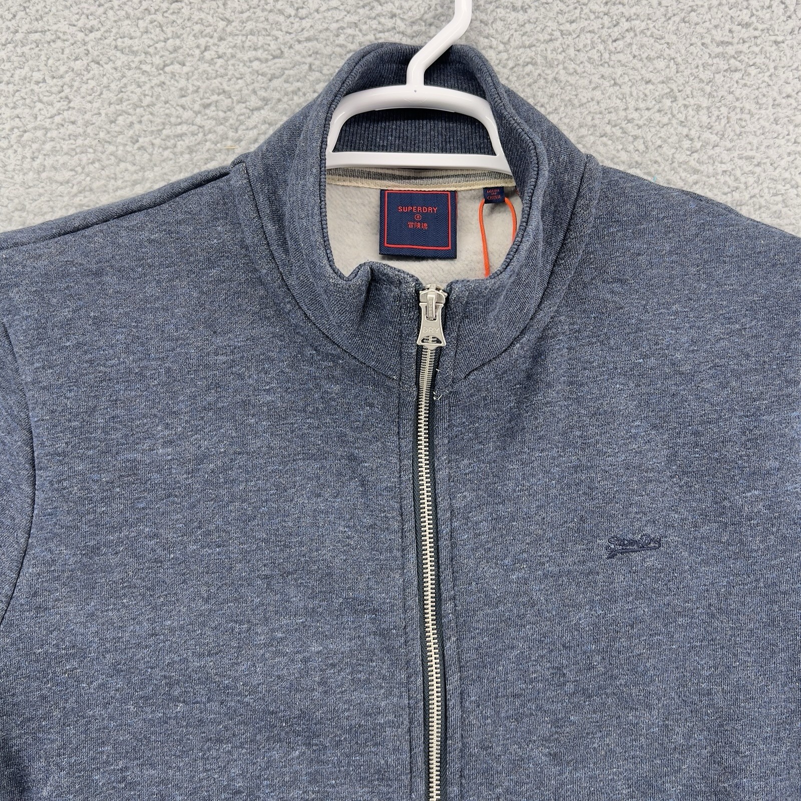 Superdry Men's Sweat Jacket - Essential Logo Vintage Navy Track Large gallery